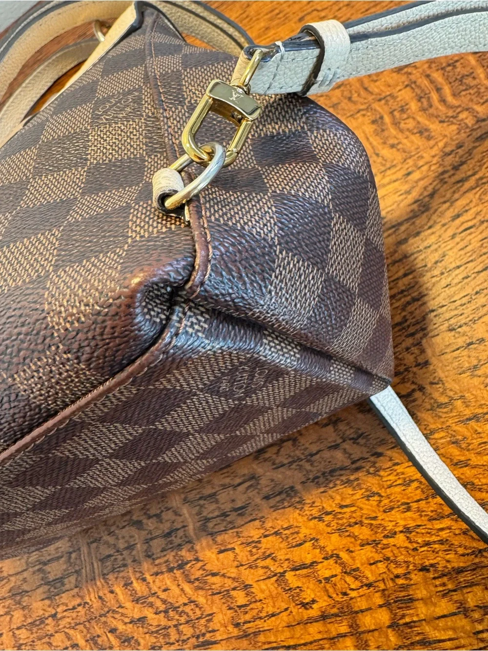 Louis Vuitton Clapton Backpack Damier Ebene & Crème Leather w/COA and Dust Bag